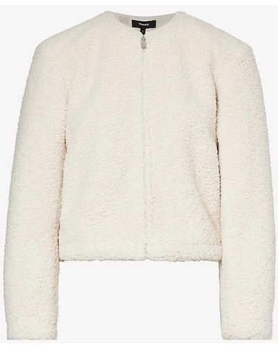 Theory Easy Round-neck Fleece Jacket - Natural