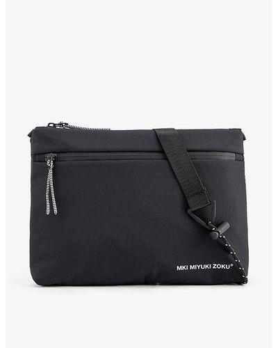 MKI Miyuki-Zoku Brand-print Woven Cross-body Bag - Black