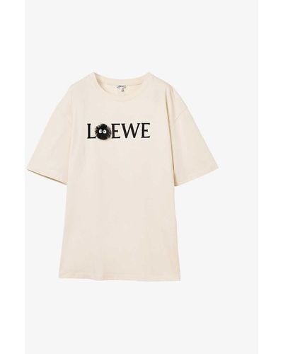 Loewe X My Neighbour Totoro Dust Bunnies Stretch Cotton-blend T-shirt - Natural
