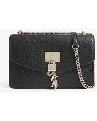 DKNY Elissa Small Leather Shoulder Bag - Black