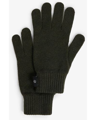 Ted Baker Bertt Brand-patch Knitted Gloves - Green