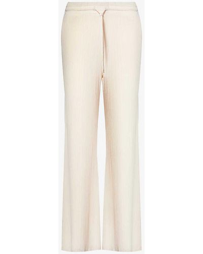 Beyond Yoga Well Travelled Wide-leg High-rise Stretch-jersey Trousers - White