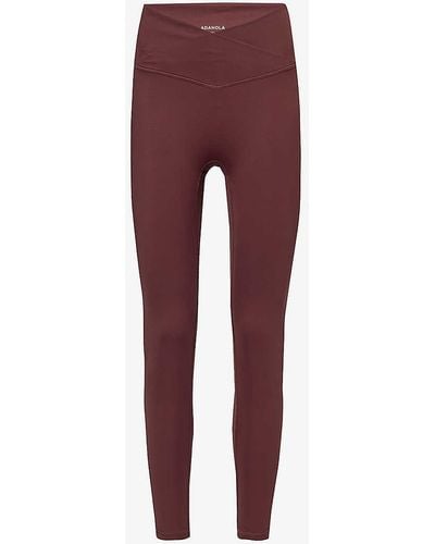 ADANOLA Ultimate Wrap-over High-rise Stretch-woven leggings - Red