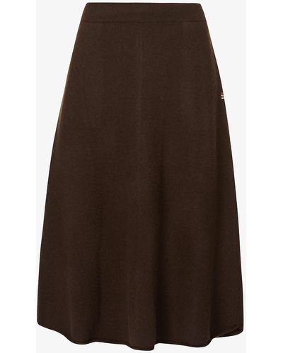 Extreme Cashmere N°55 A-line Cashmere-blend Midi Skirt - Brown