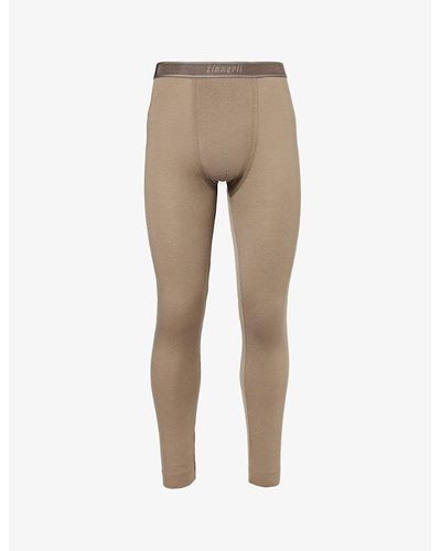 Zimmerli of Switzerland Cozy Mid-rise Stretch-jersey Long Johns Xx - Natural