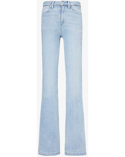 PAIGE Iconic Jolene Flared-leg High-rise Denim-blend Jeans - Blue