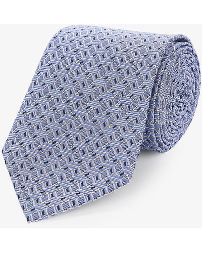 Lanvin Jacquard-pattern Silk Tie - Blue