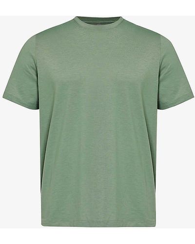 Vuori Current Tech Brand-patch Regular-fit Stretch-recycled-polyester T-shirt - Green
