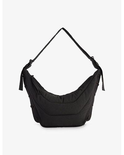 Lemaire Soft Game Medium Faille Shoulder Bag - Black