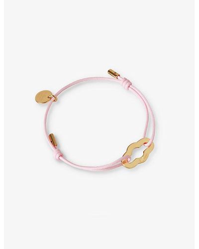 Mulberry Pimlico Branded Recycled-polyester And Gold-plated Brass Bracelet - White
