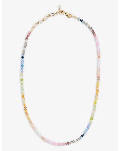 Anni Lu Dusty Dreams Plated Brass Bead Necklace - White