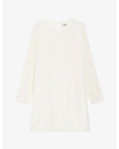 Claudie Pierlot Rififi Sequin-embellished Stretch-woven Mini Dress - White