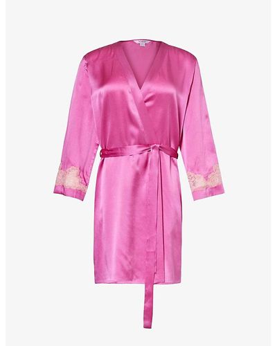 Nk Imode Morgan Lace-trim Silk Robe X - Pink