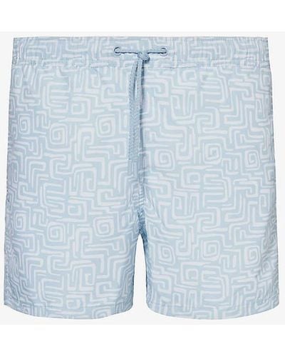 Björn Borg Abstract-print Recycled-polyester Swim Shorts - Blue
