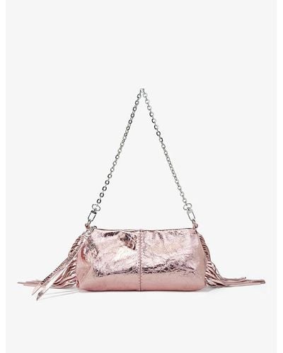 Maje Miss M Metallic-leather Shoulder Bag - Pink