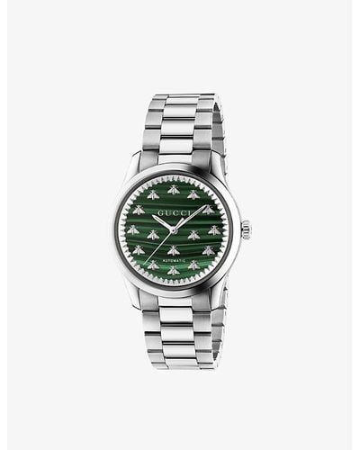 Gucci Ya1264176 G-timeless Stainless-steel Quartz Watch - Green