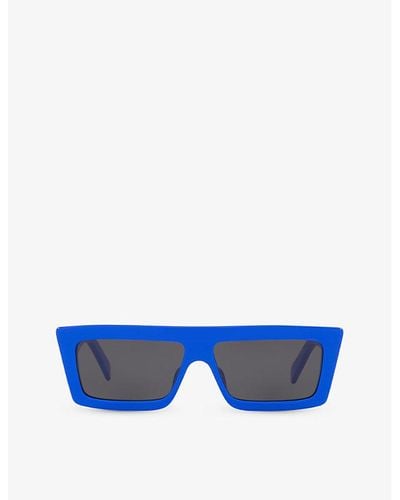 Celine Cl40214u Rectangle-frame Injected Sunglasses - Blue