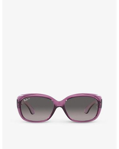 Ray-Ban Rb4101 Jackie Ohh Rectangle-frame Acetate Sunglasses - Purple