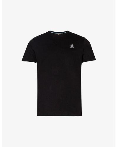Sandbanks Brand-embroidered Crewneck Organic-cotton T-shirt - Black