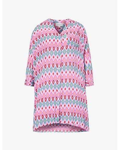 Aspiga Mila Geo-pattern Woven Mini Dress - Pink