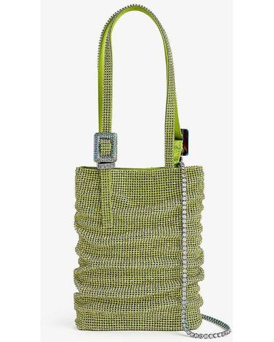 Benedetta Bruzziches Loll La Petite Rhinestone-embellished Mesh Top-handle Bag - Green