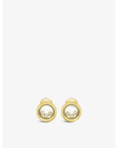 Chopard Happy Diamonds 18ct Yellow-gold And 0.30ct Diamond Earrings - Metallic