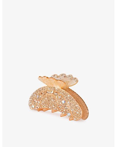 SUI AVA Helen Reflects Rhinestone-embellished Acrylic Claw Clip - Natural