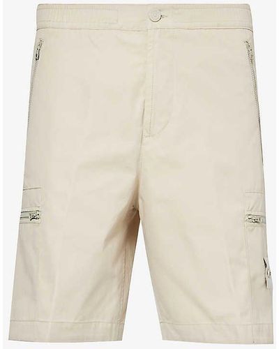 Stone Island Ghost Brand-badge Cotton Cargo Shorts - Natural
