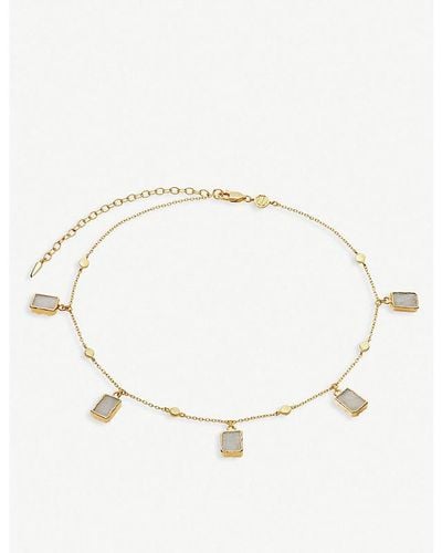 Missoma Lena 18ct Yellow-gold Vermeil Sterling Silver And Rainbow Moonstone Choker Necklace - Metallic