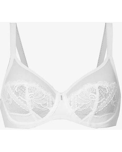 Chantelle Orangerie Floral-embellished Underwired Lace Bra - White