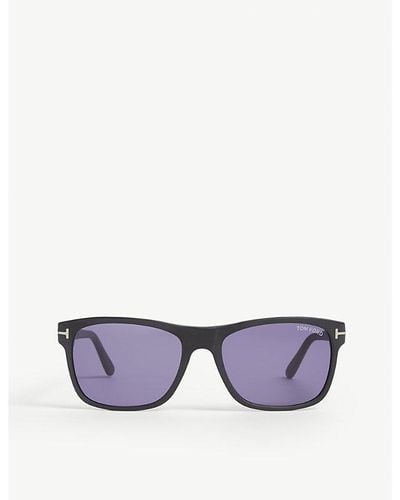 Tom Ford Giulio Matte Rectangle-frame Sunglasses - Purple