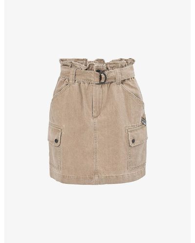 IKKS Cargo-pocket Cotton Mini Skirt - Natural