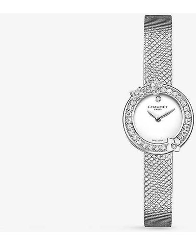 Chaumet Hortensia Eden Stainless-steel And 0.56ct Diamond Quartz Watch - White