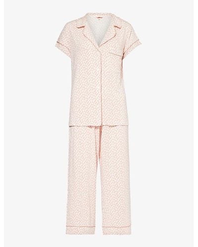 Eberjey Gisele Abstract-pattern Stretch-jersey Pyjamas - Pink