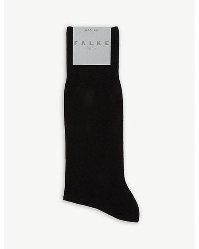 FALKE No. 6 Wool And Silk-blend Socks - Black