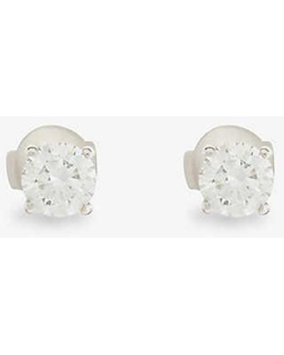 Skydiamond Stud-design Recycled 18ct Yellow-gold And 1.06ct Brilliant-cut Diamond Earrings - White