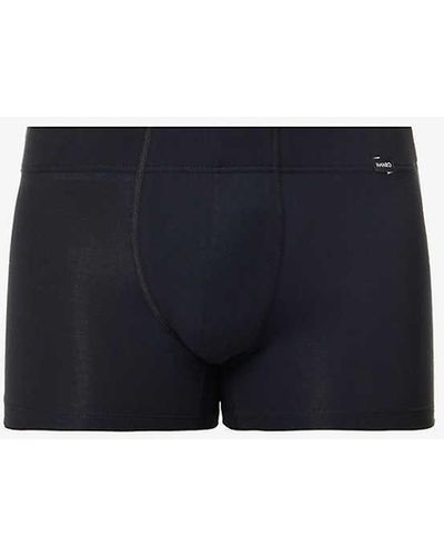 Hanro Pack Of Two Logo-embellished Stretch-cotton Trunks Xx - Blue