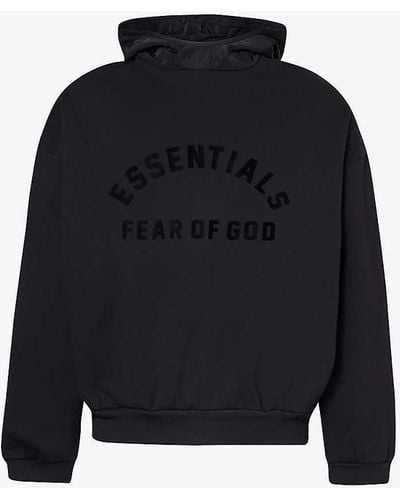 Fear Of God Fog X Essentials Graphic-print Cotton-blend Hoody X - Blue