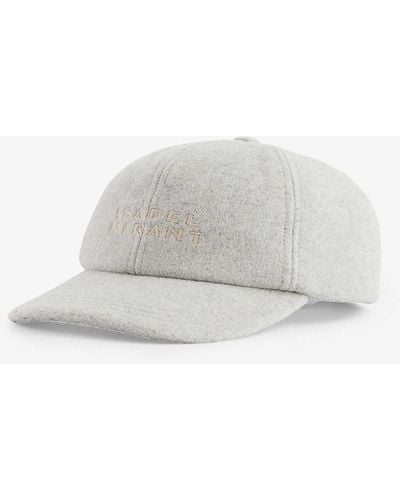 Isabel Marant Tyron Brand-embroidered Wool-blend Cap - White