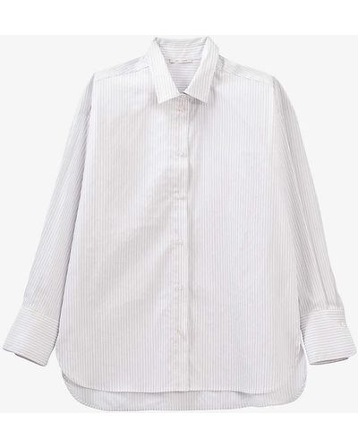 IKKS Striped Relaxed-fit Cotton-blend Shirt - White