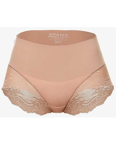 Spanx Undie-tectable Floral-lace Woven Brief - White