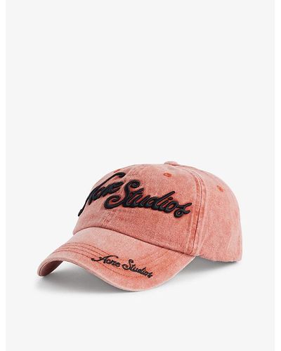 Acne Studios Brand-embroidered Six-panel Cotton-canvas Baseball Cap - Pink