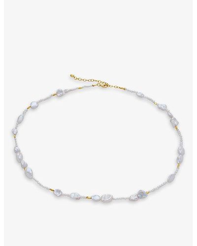 Monica Vinader Scatter 18ct -plated Vermeil Sterling-silver And Pearl Necklace - Natural