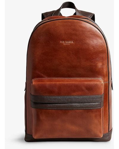 Ted Baker Rayton Logo-embossed Leather Backpack - Brown