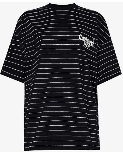 Carhartt Orlean Logo-print Organic-cotton T-shirt - Black