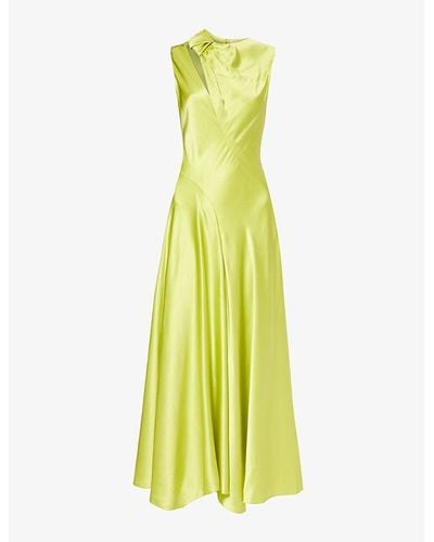 ROKSANDA Alma Cut-out Silk Maxi Dress - Yellow