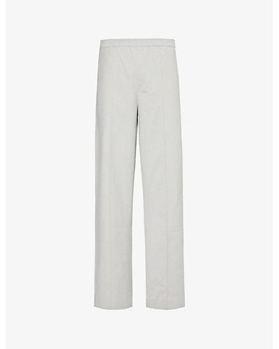 Daily Paper Dembe Straight-leg High-rise Cotton-poplin Trousers - White