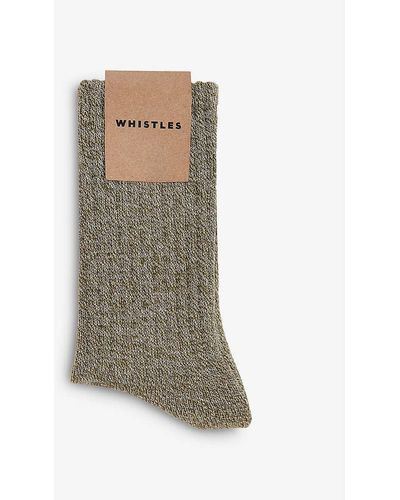 Whistles Chunky Cotton-blend Socks - Natural