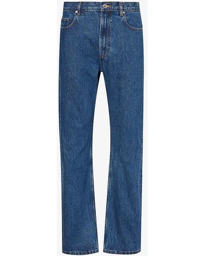 A.P.C. Contrast-stitching Straight-leg Regular-fit Jeans - Blue
