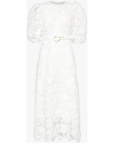 Zimmermann Halliday Floral-pattern Lace Maxi Dress - White